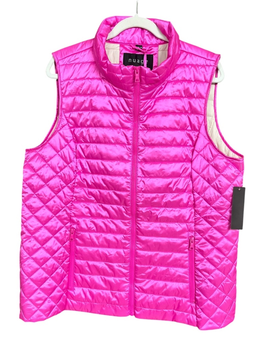 NWT Nuage Pink Packable Lightweight Wind & Water Resistant Puffer Vest Sz L